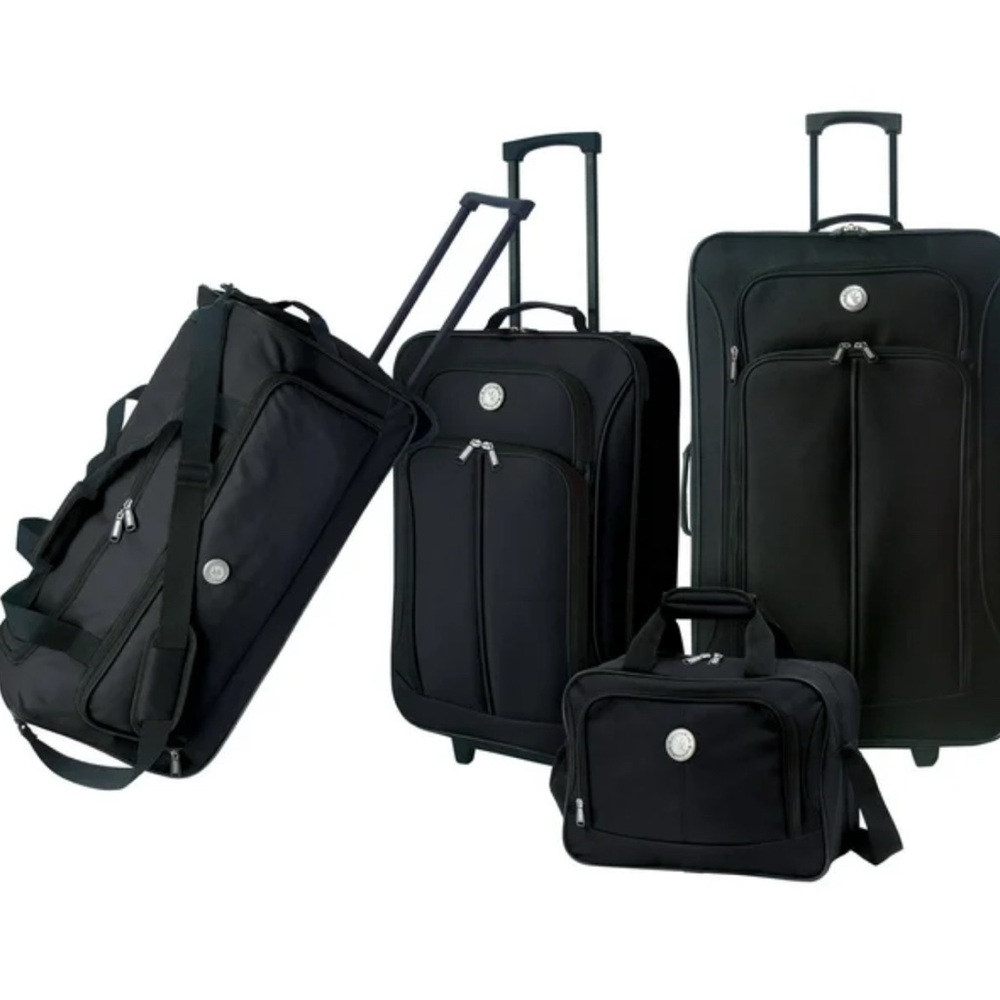 4-Piece Soft Side Luggage Set - Black